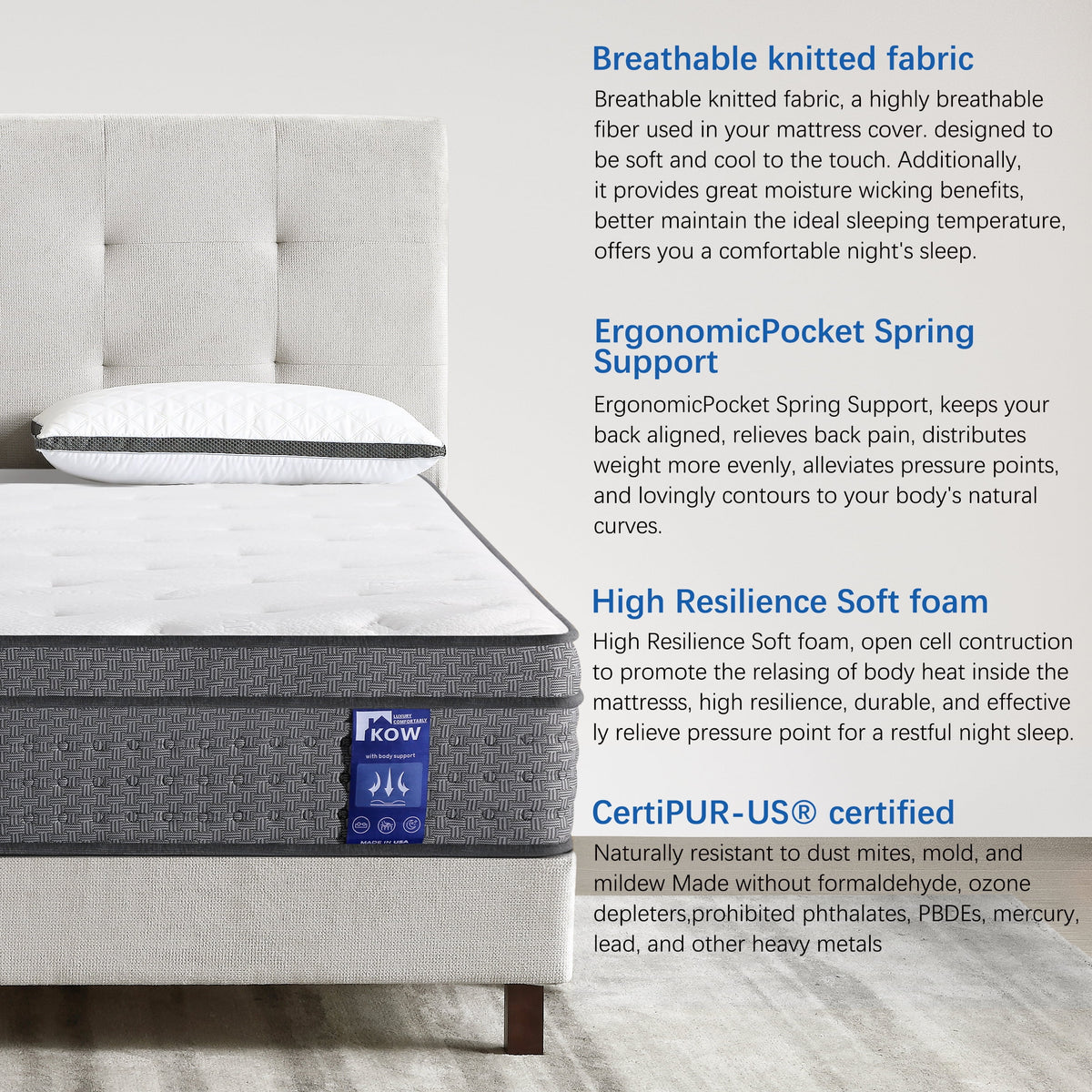 12 inch Full Size Gel Memory Foam Hybrid Mattress X117520