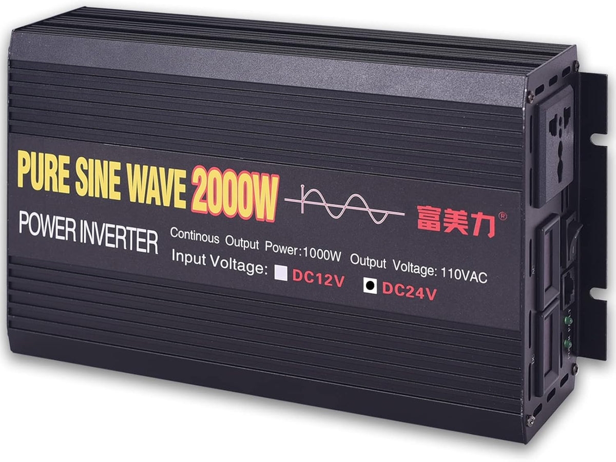 24V to 110V Pure Sine Wave Power Inverter 1000W/2000W Peak D3457