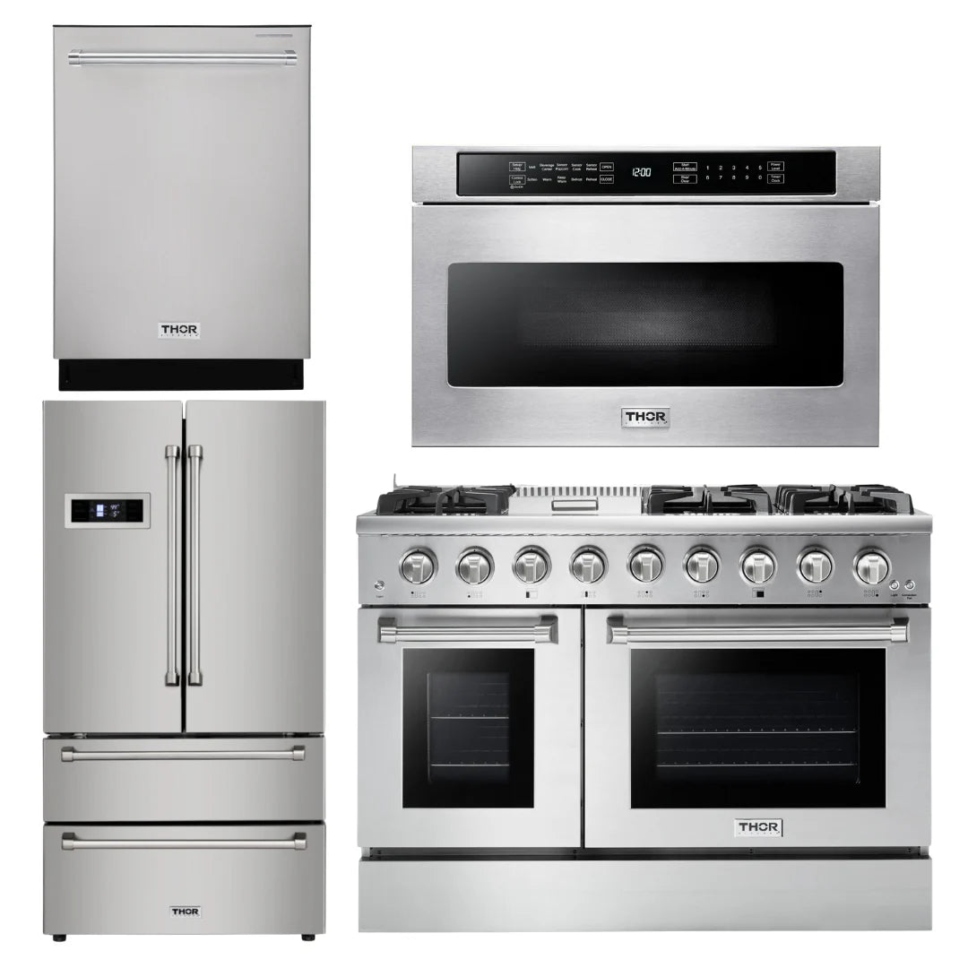 48 Propane Gas Range, Refrigerator, Dishwasher, Microwave G446666