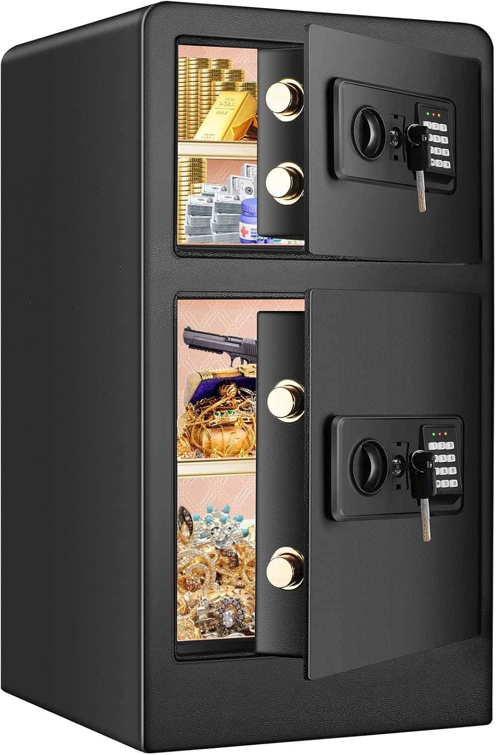 Extra Large Fireproof Safe Box with Double Safe, 83 LB Heavy Duty Security Home Safe with Inner Cabinet Box K616