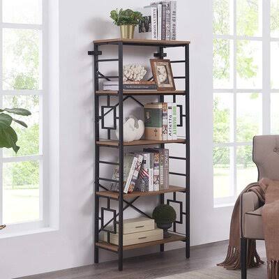 5-Tier Industrial Open Bookcase P3886