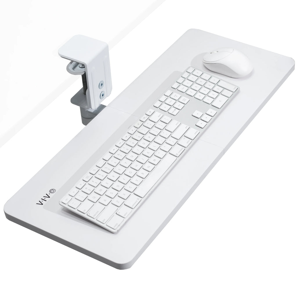 White 25 x 10 inch Clamp-on Keyboard and Mouse Tray I56400