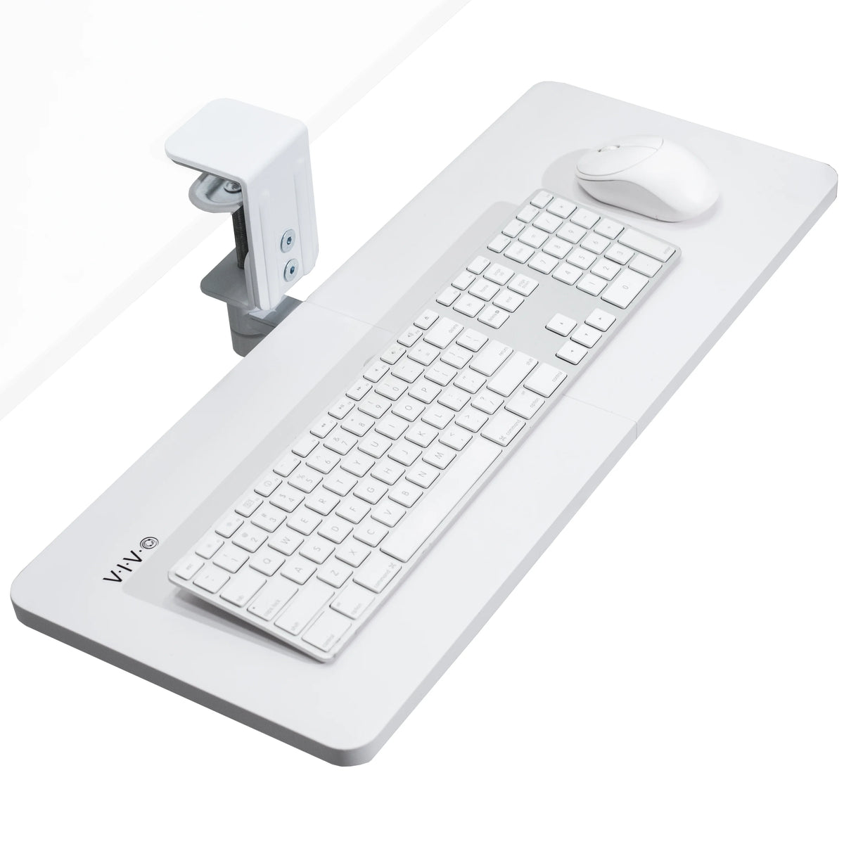 White 25 x 10 inch Clamp-on Keyboard and Mouse Tray I56400