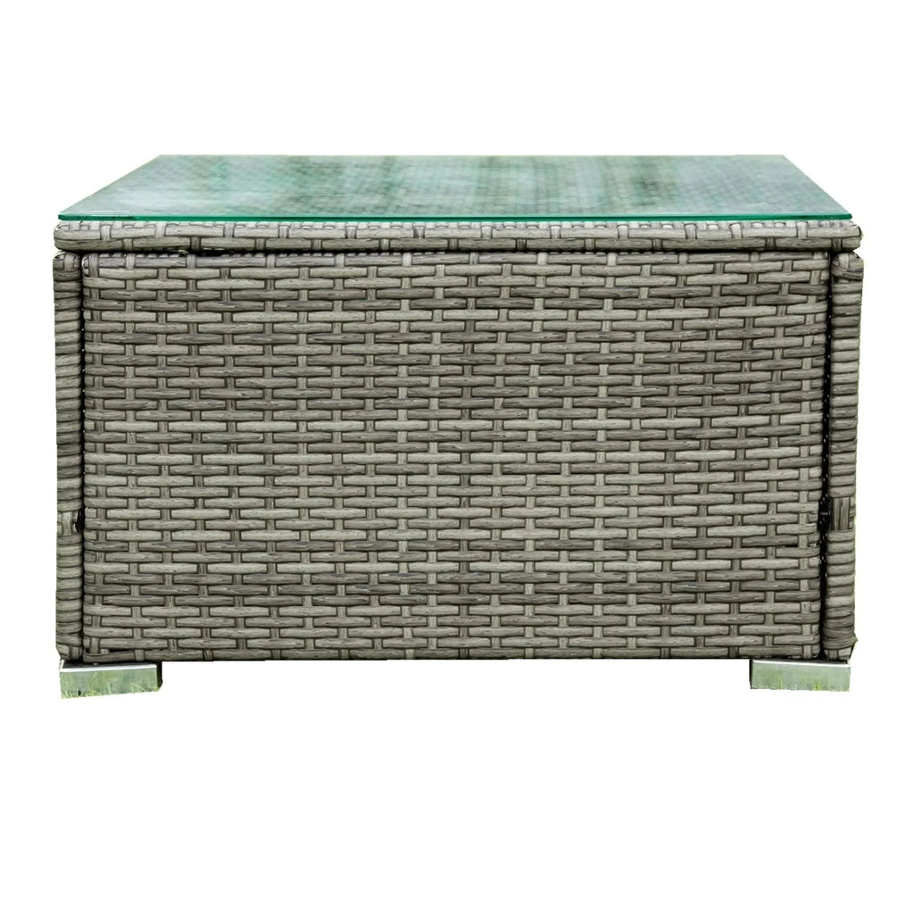 4 Piece Patio Sectional Wicker Rattan Outdoor Furniture Sofa Set Grey F8864