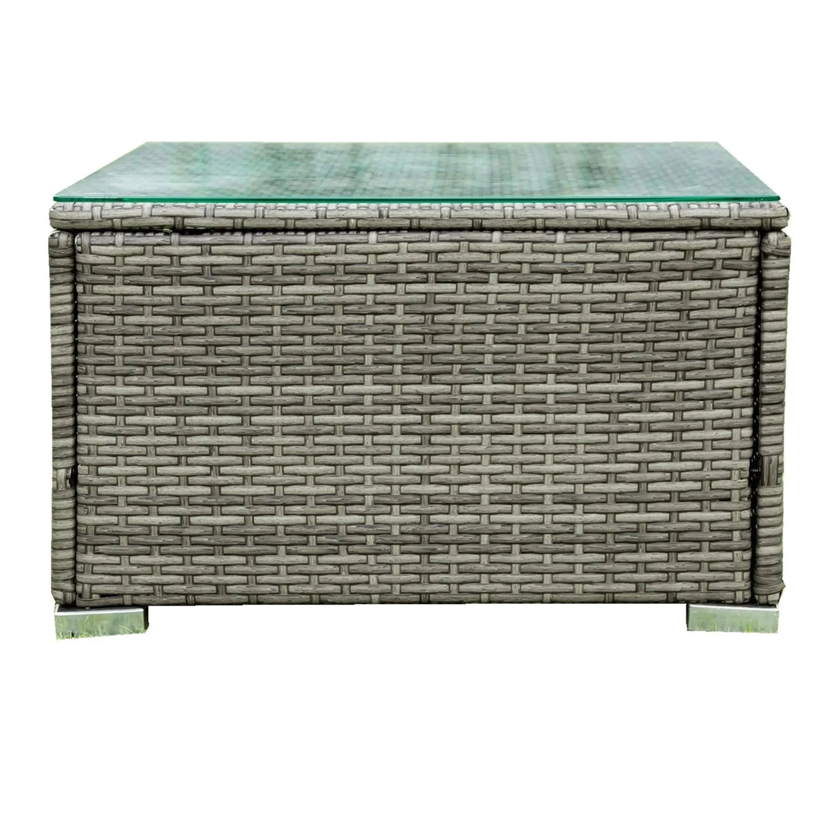 4 Piece Patio Sectional Wicker Rattan Outdoor Furniture Sofa Set Grey F8864
