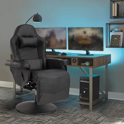 Blue PU Leather Gaming Recliner Chair with Massage T266