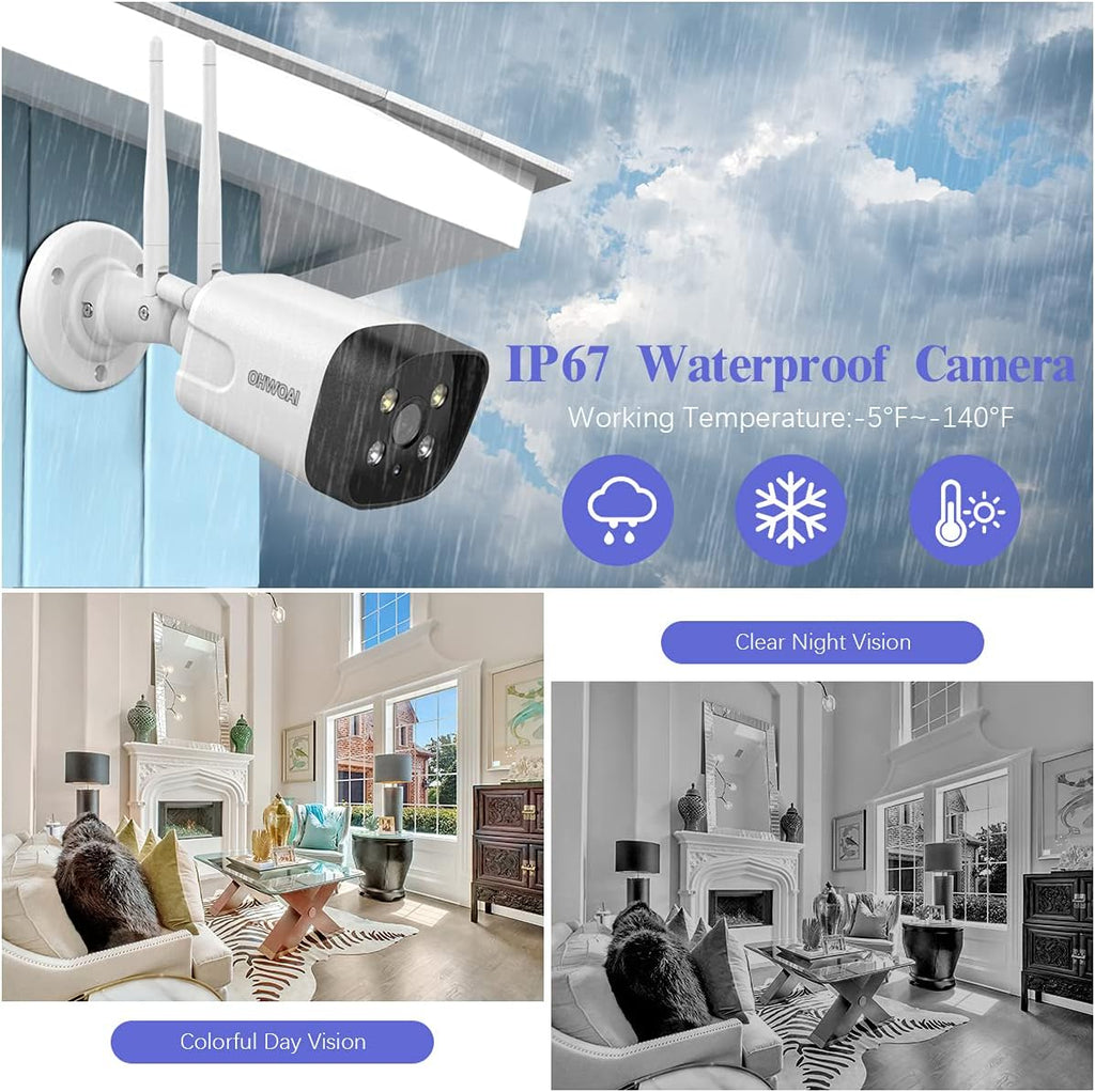 8Pcs 5.0MP Wireless Security Camera System with 8 Channel NVR P656