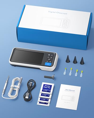 Otoscope Ear Camera with 4.5" IPS Screen, 1920x1080 FHD Smart Visual Ear Cleaner with Camera Tool Kit D1448