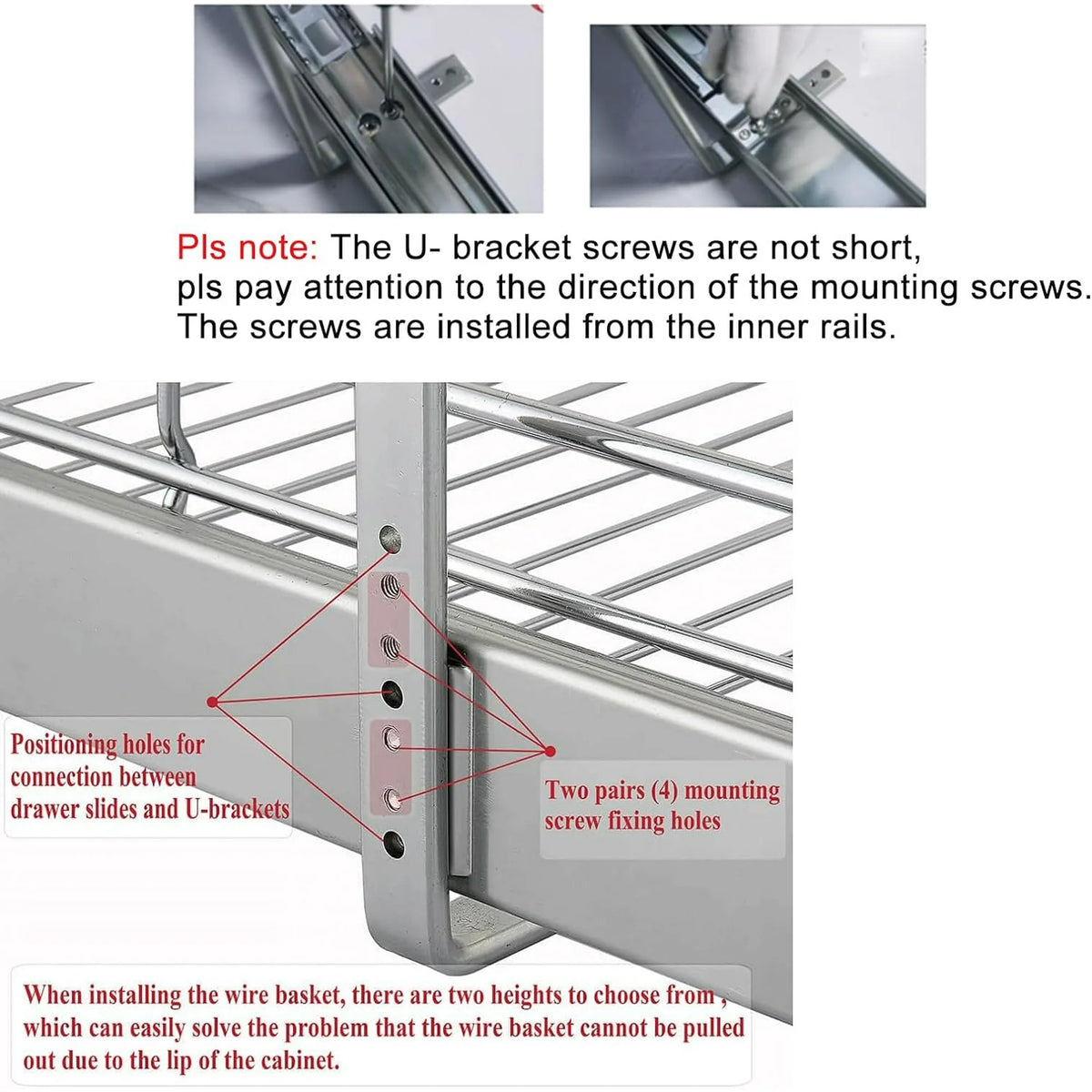 Chrome 14W x 21D 1 Tier Heavy-Duty Slide Out Shelf Wire Basket X857856