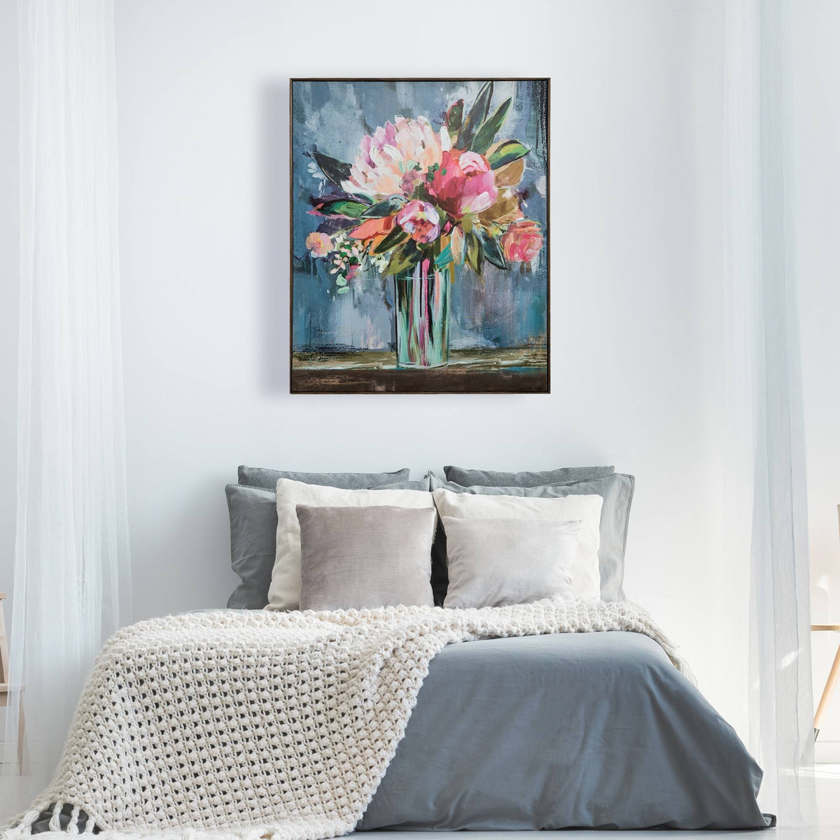 Floral Still Life Framed Wall Canvas Q407