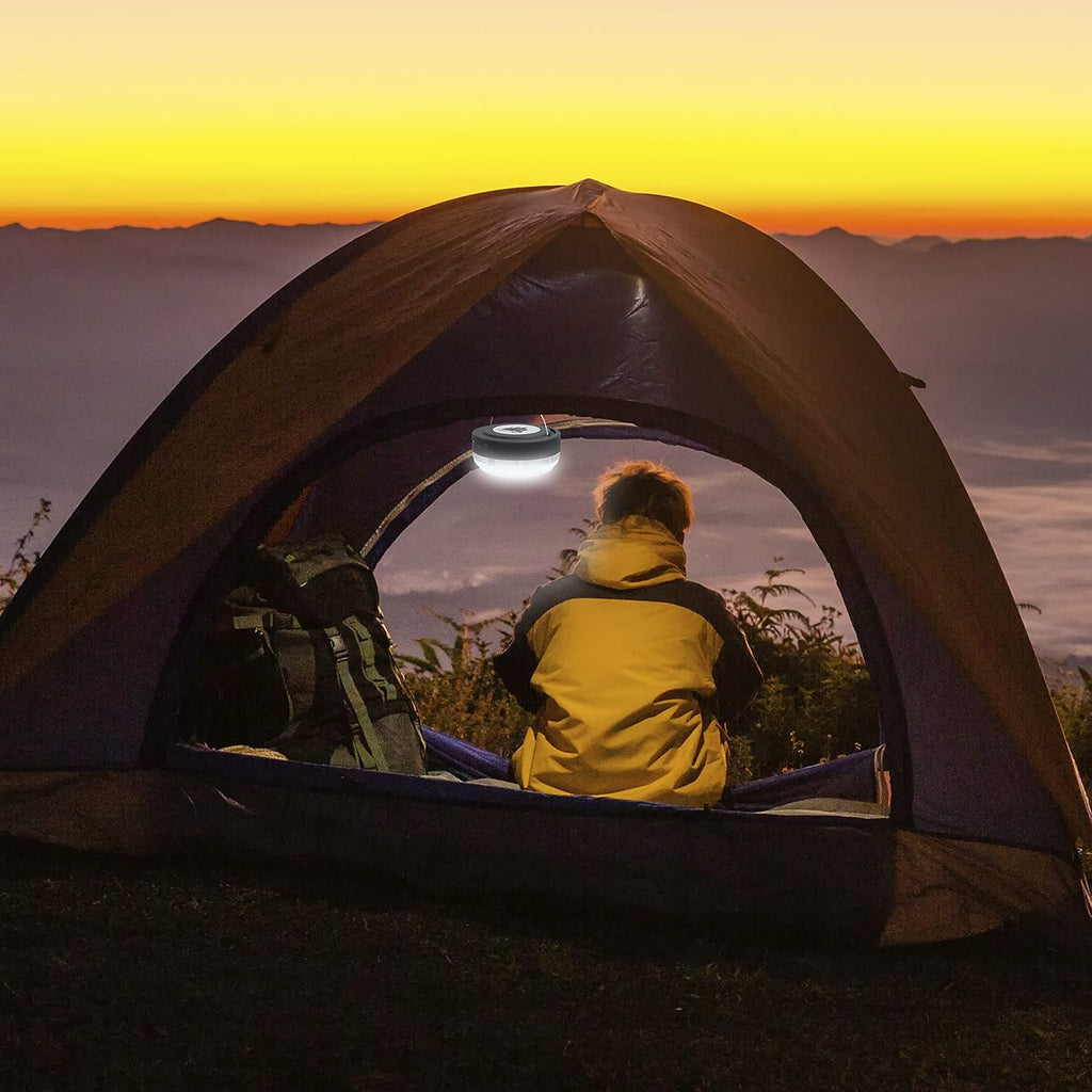 Camping LED Lamp Lantern with USB Power Bank 10000 mAh 3400 Lumen 80W Portable with Magnet Black S302644