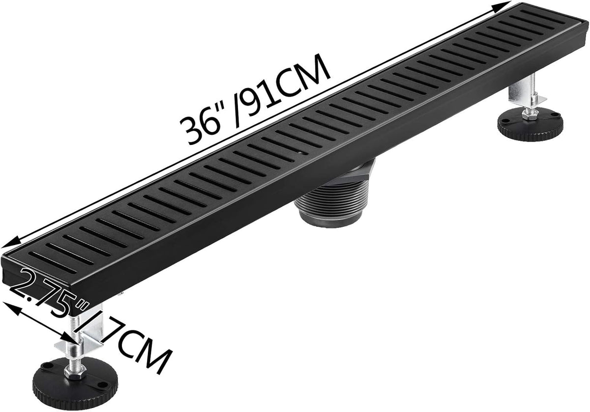 304 Stainless Steel 36x2.75in Linear Floor Drain Pack of 2 M86513