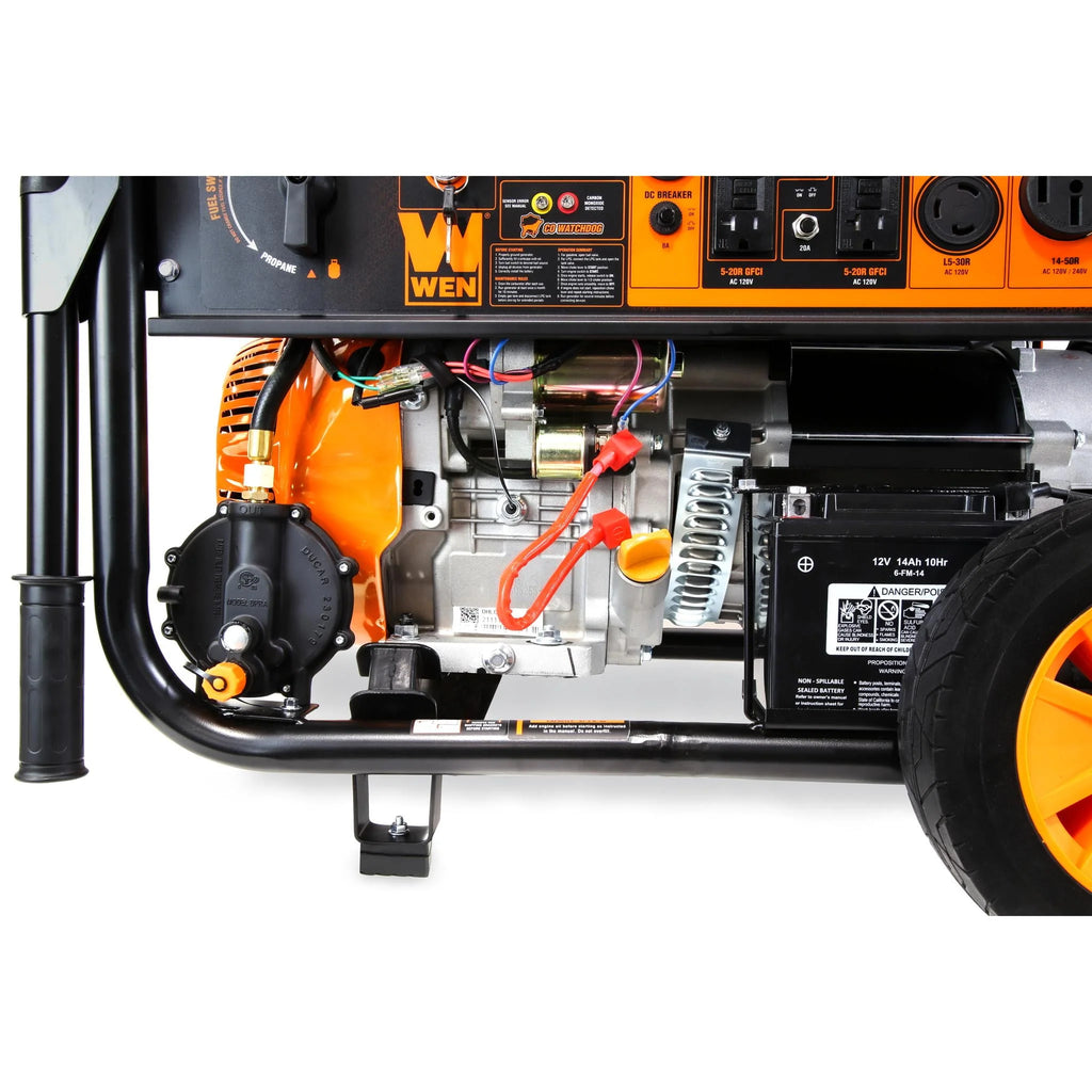 11000-Watt 120-Volt 240-Volt Dual Fuel Electric Start Portable Generator with Wheel Kit and CO Shutdown Sensor L4099