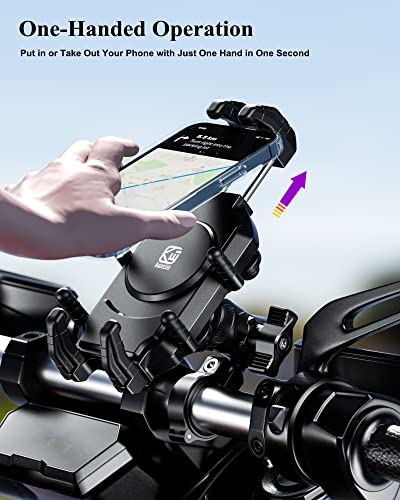 Motorcycle Phone Holder with Vibration Dampener Handlebar Mount M5068