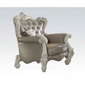 Gray Faux Leather Tufted Wingback Chair W511675