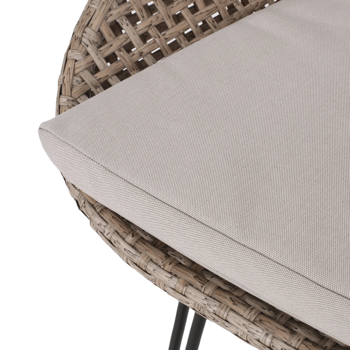 Wicker and Metal Outdoor Barstools with Cushion, Set of 4 C349064
