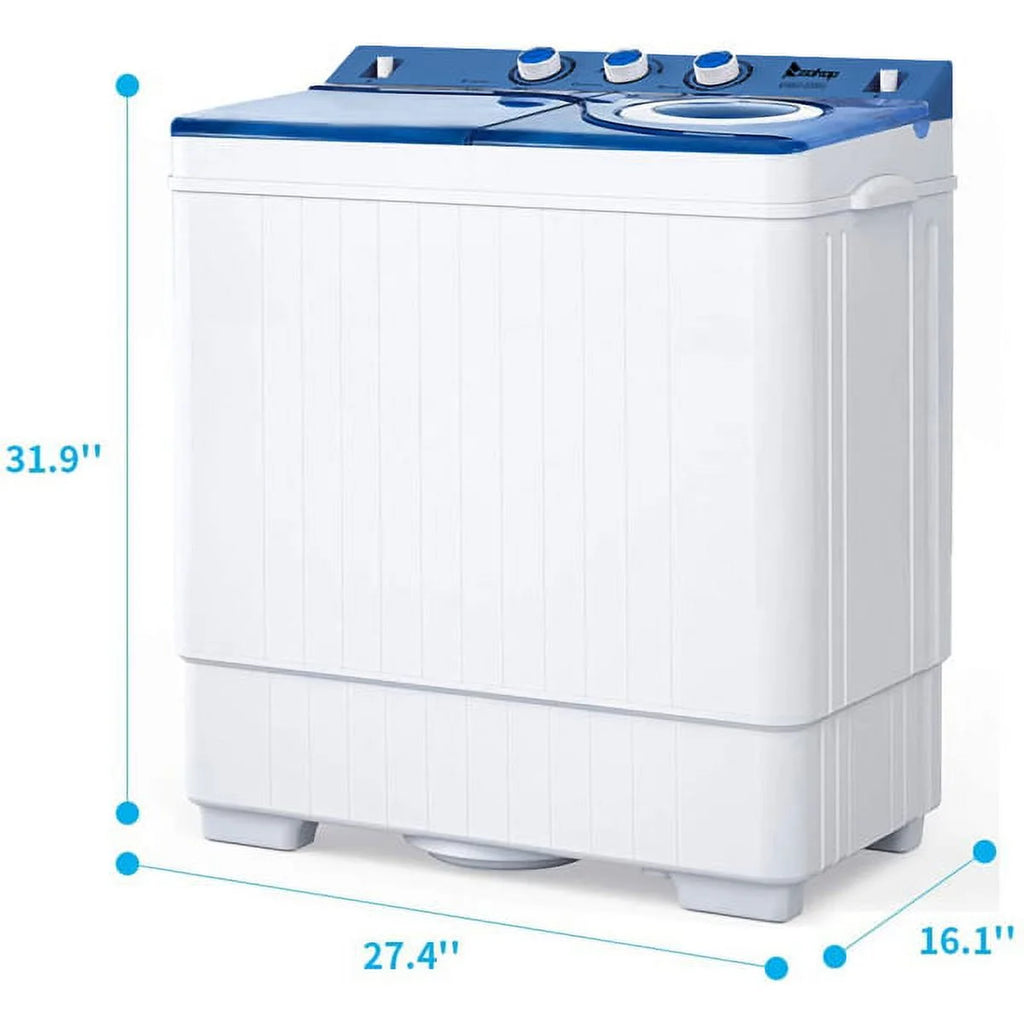 Semi-automatic Twin Tub Washing Machine, 26Lbs, White & Blue C142665