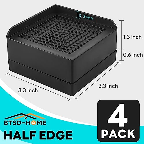 Black 4 Pack Furniture Risers 1.5 Inch C38121