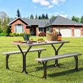 6 ft Picnic Table Bench Set with Umbrella Hole N2816
