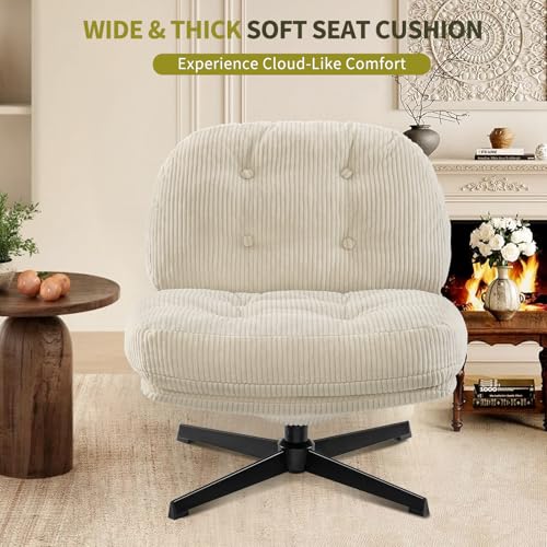 Dark Gray Swivel Accent Chair with Ottoman E858
