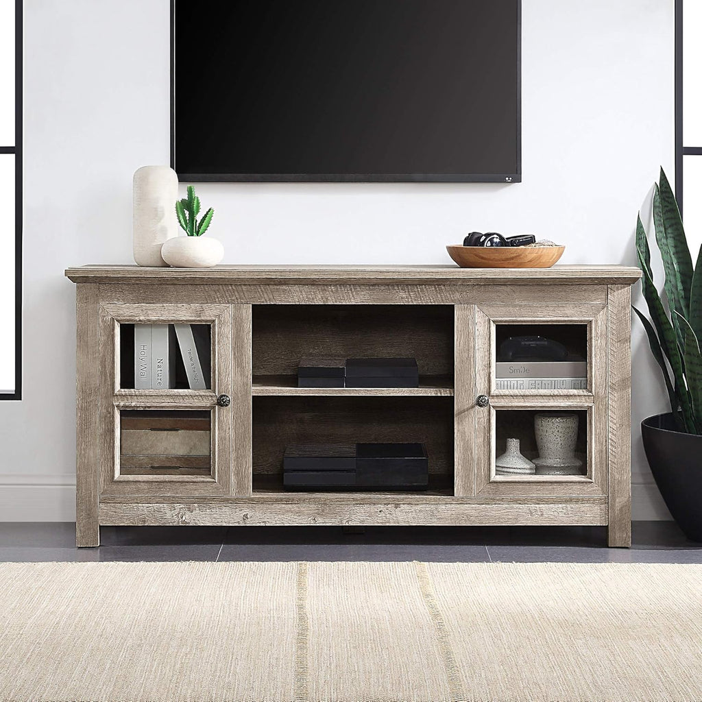 Electric Fireplace TV Stand for TVs up to 55 Inch with Storage Shelves & Cabinets U18857