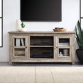 Electric Fireplace TV Stand for TVs up to 55 Inch with Storage Shelves & Cabinets U18857