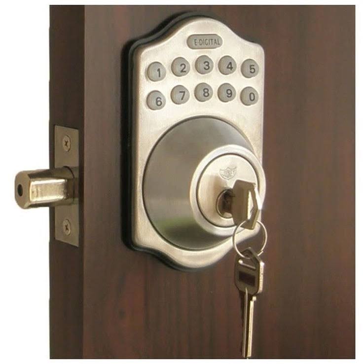 Satin Nickel Electronic Keypad Single Cylinder Deadbolt C9289