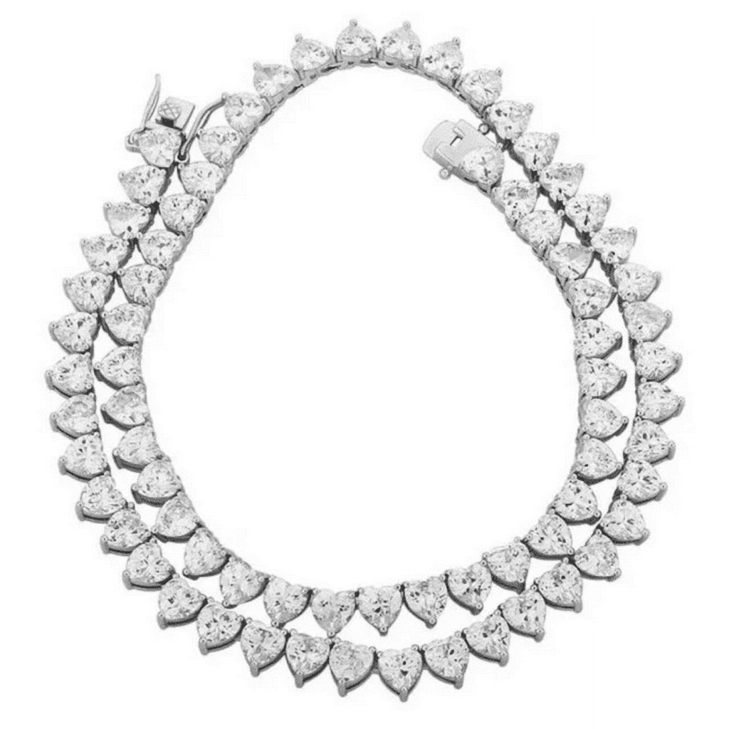 14K White Gold Tennis Necklace M633