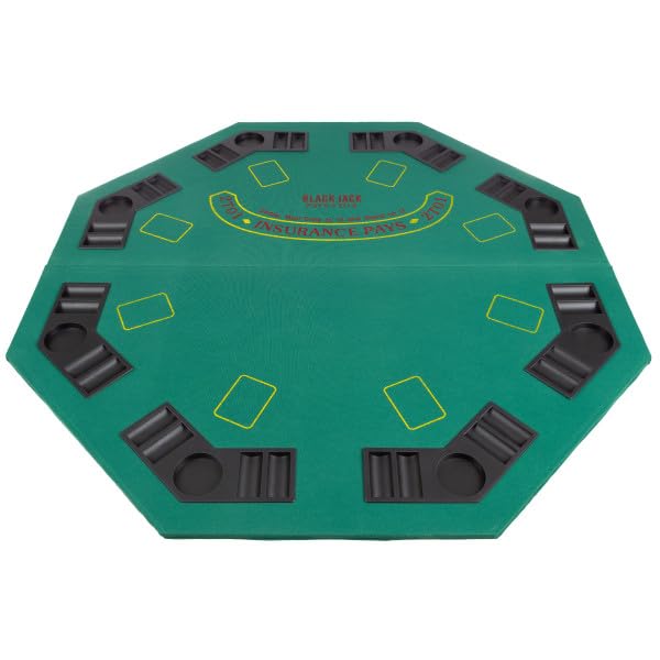 48-Inch Folding Poker Table Top with Cupholders and Chip Trays I71711
