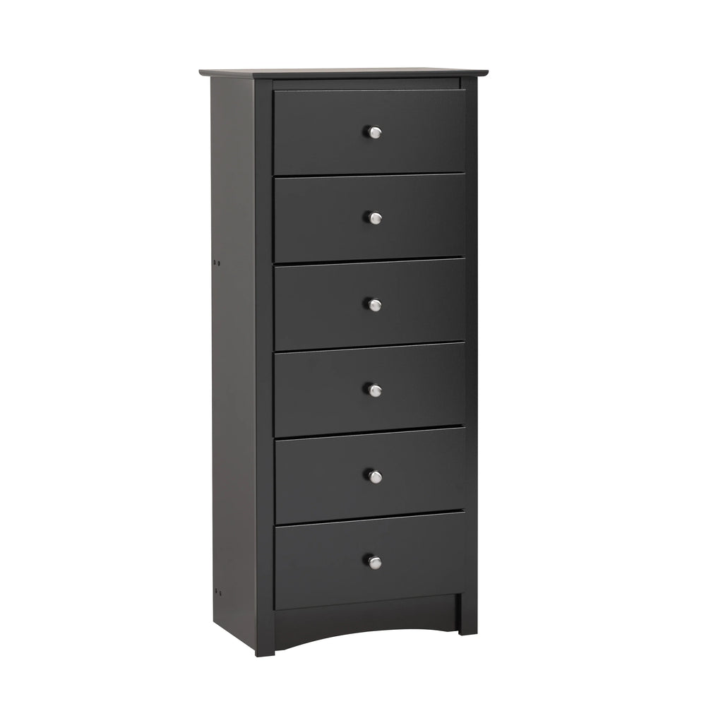 Black 6 Drawer Wooden Dresser K945