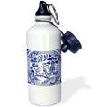 Blue and White Straw Water Bottle, 21-ounce P222