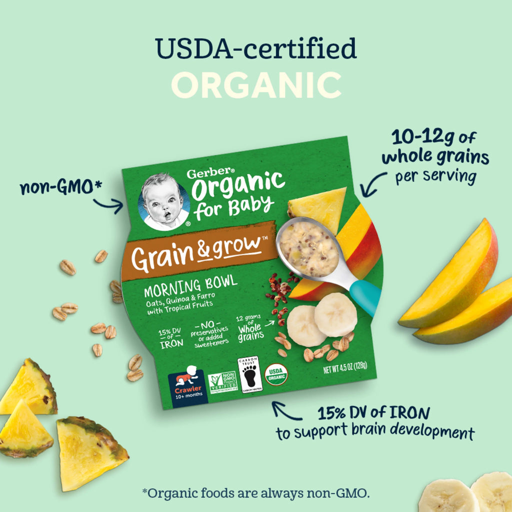 Organic Baby Oatmeal, Tropical Fruits, 4.5 oz (Pack of 8) M2947