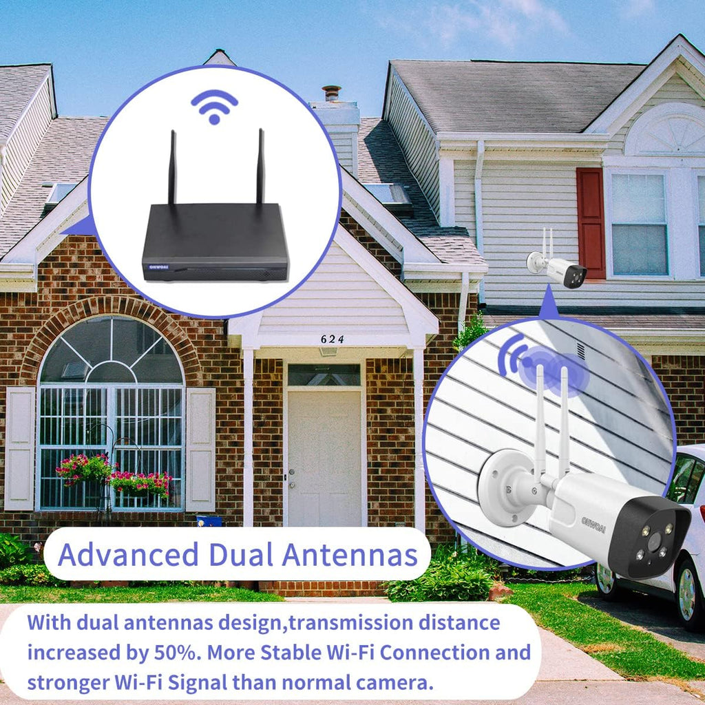8Pcs 5.0MP Wireless Security Camera System with 8 Channel NVR P656