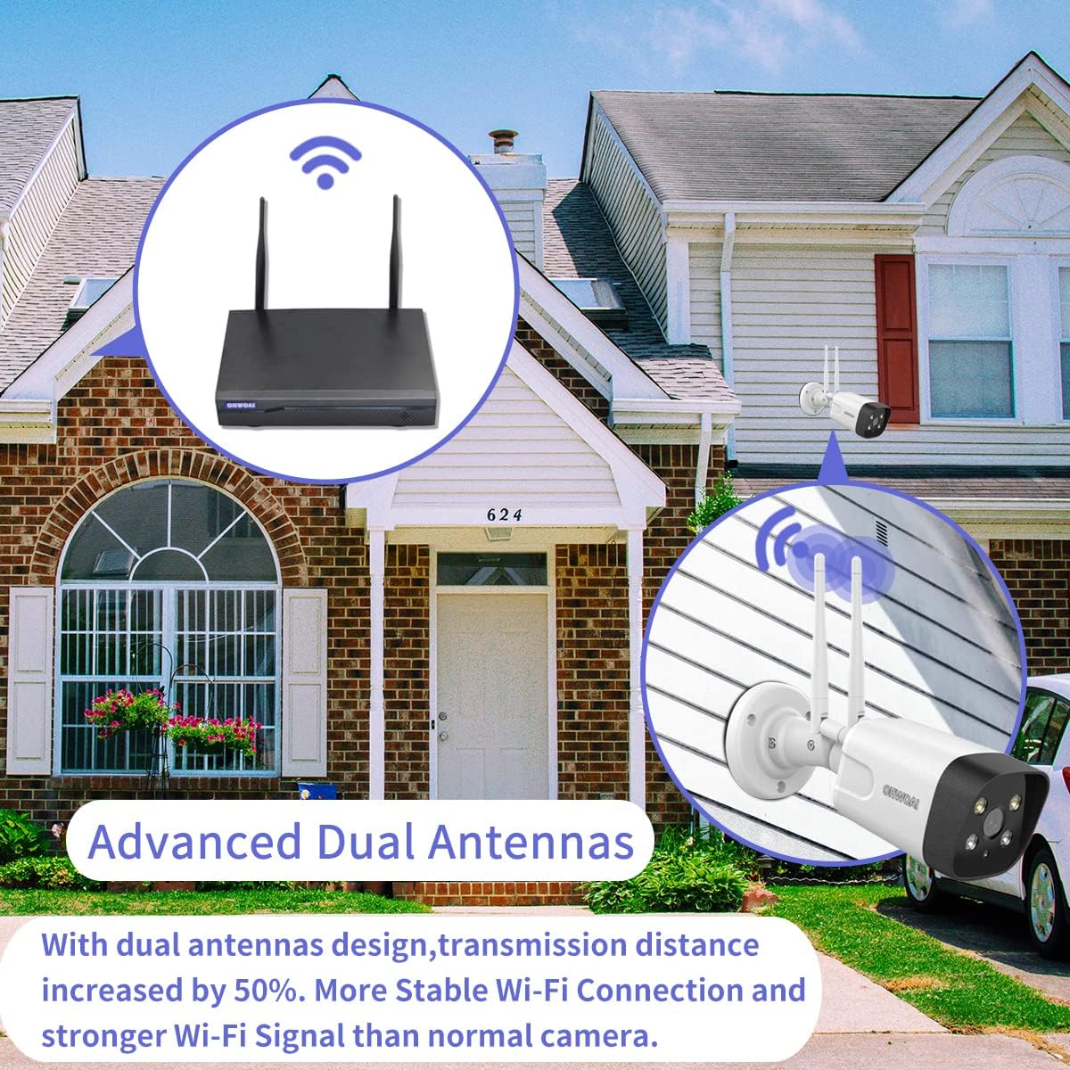 8Pcs 5.0MP Wireless Security Camera System with 8 Channel NVR P656
