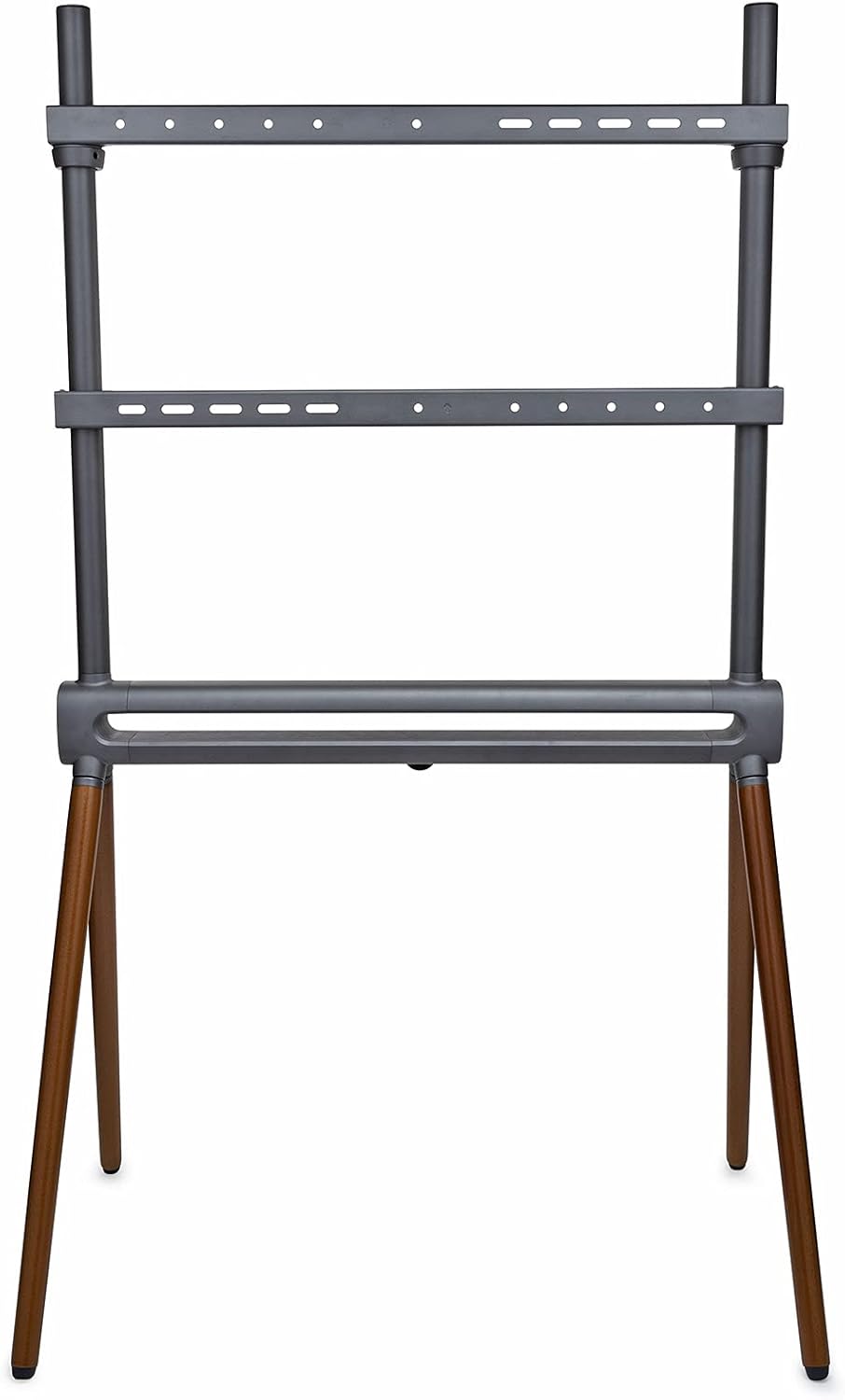Matte Black & Walnut TV Floor Stand with Swivel H8529