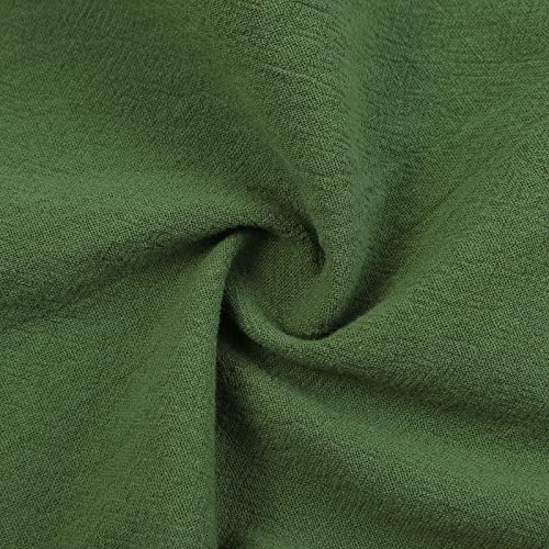 Women Linen Cotton Elastic Waist Drawstring Long Wide Leg Pants R8054
