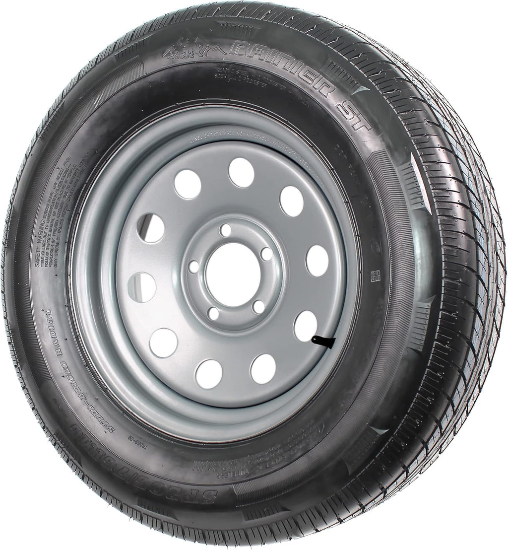 Gray Modular Trailer Tire On Rim ST205/75R15 5 Lug Wheel A3998