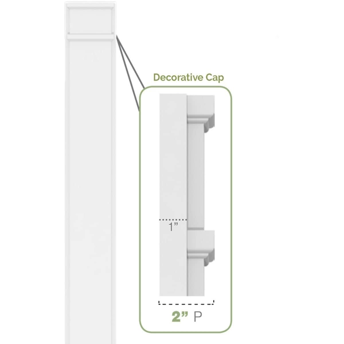 Plain PVC Pilaster with Standard Capital & Base (Pair) O58833