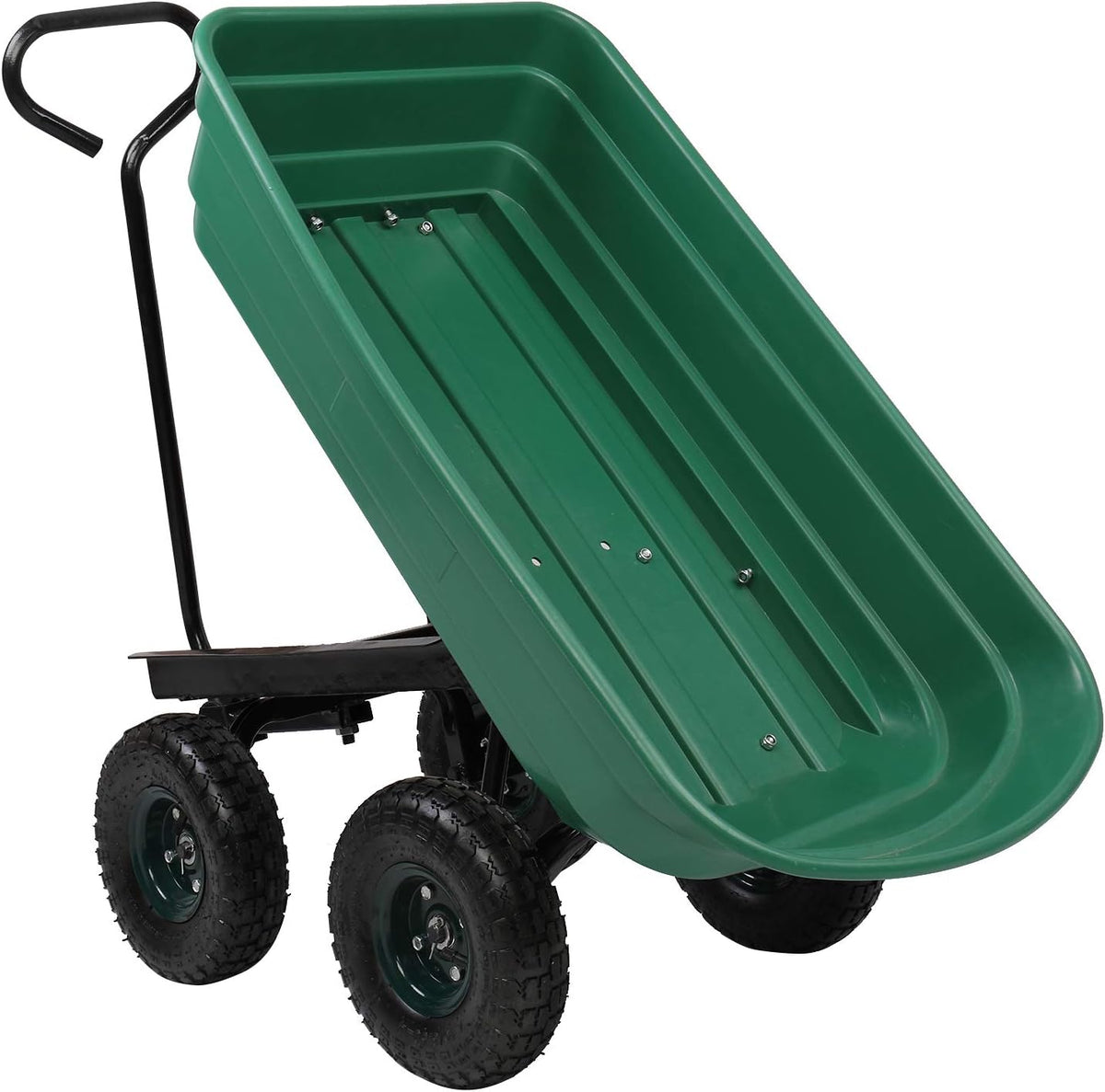 Heavy-Duty Wagon Garden Dump Cart with 10" Big Wheel, 550-Pound Capacity R610956