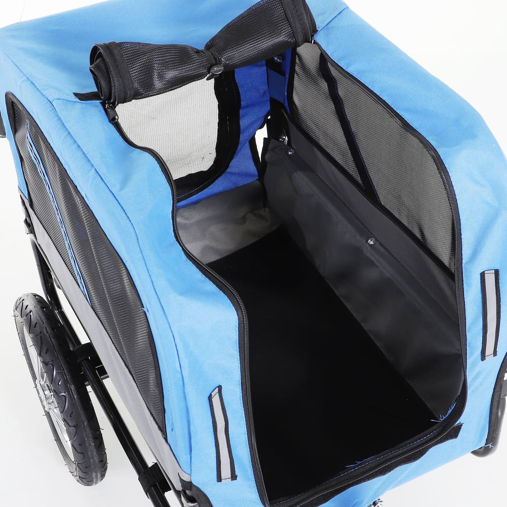 2-In-1 Dog Bicycle Trailer & Jogging Stroller with Swivel Wheels, Blue R921934