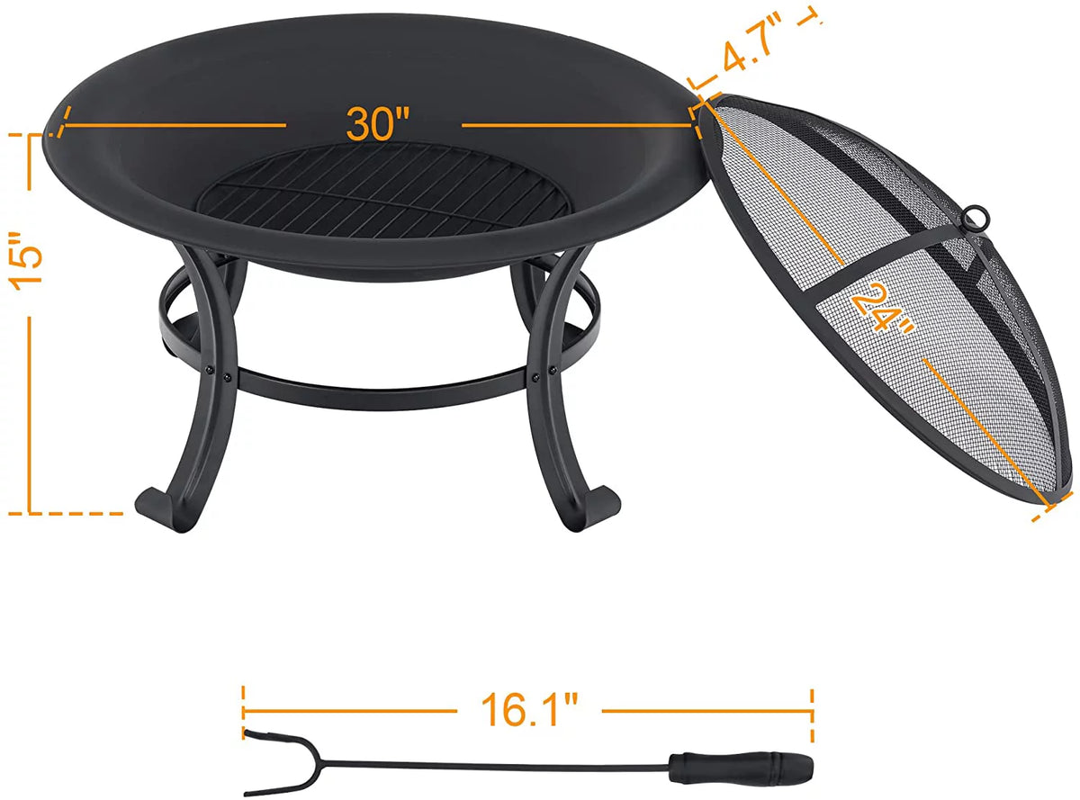 Black Metal Fire Pit P2224