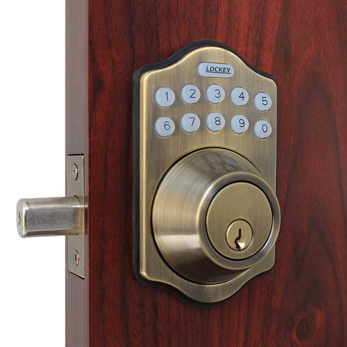 Satin Nickel Electronic Keypad Single Cylinder Deadbolt C9289