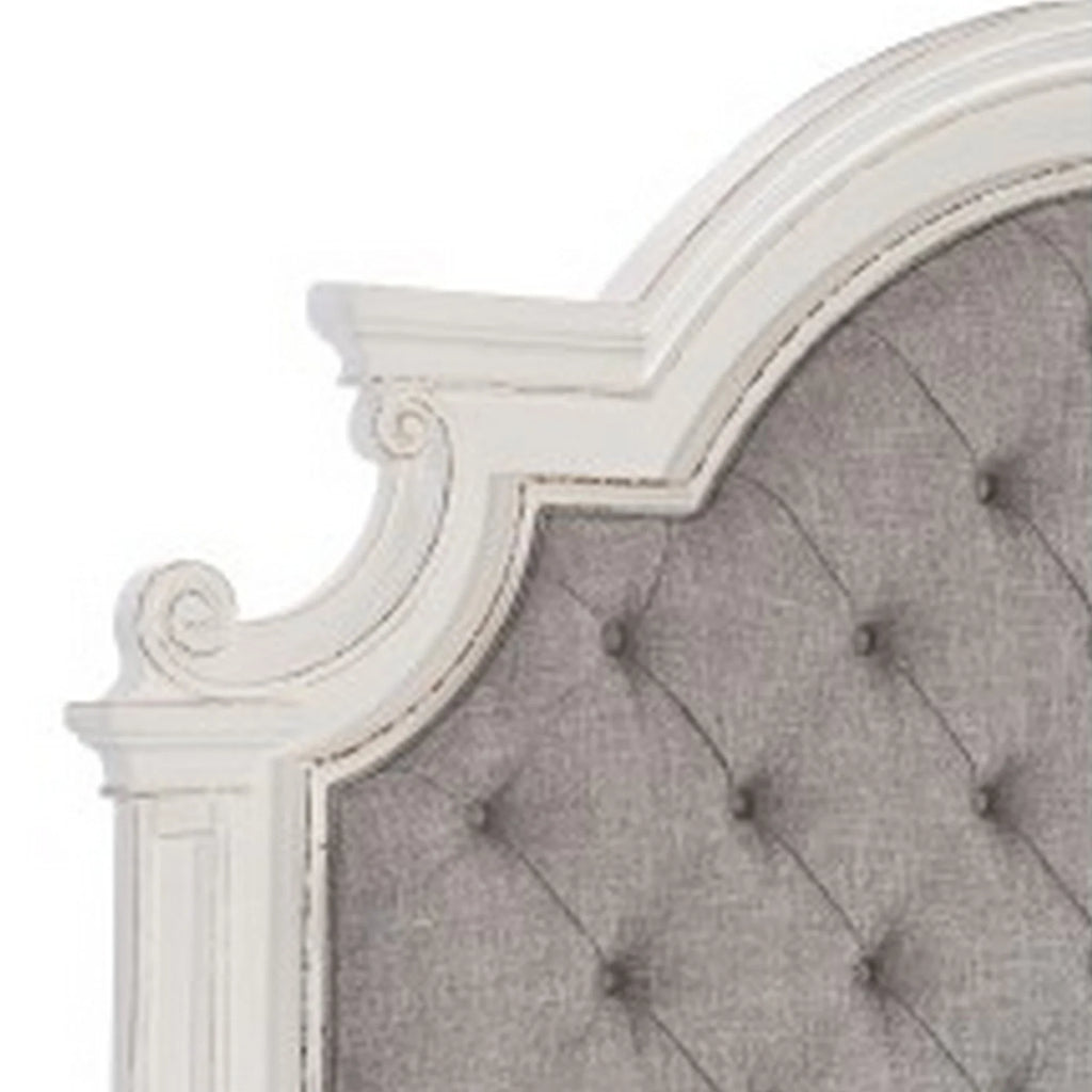 Queen Bed with Button Tufted Headboard Y311