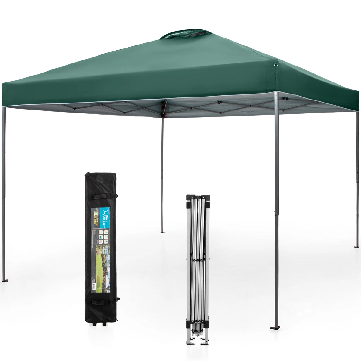 10' x 10' Blue Pop Up Canopy Tent with Wheeled Bag F8756