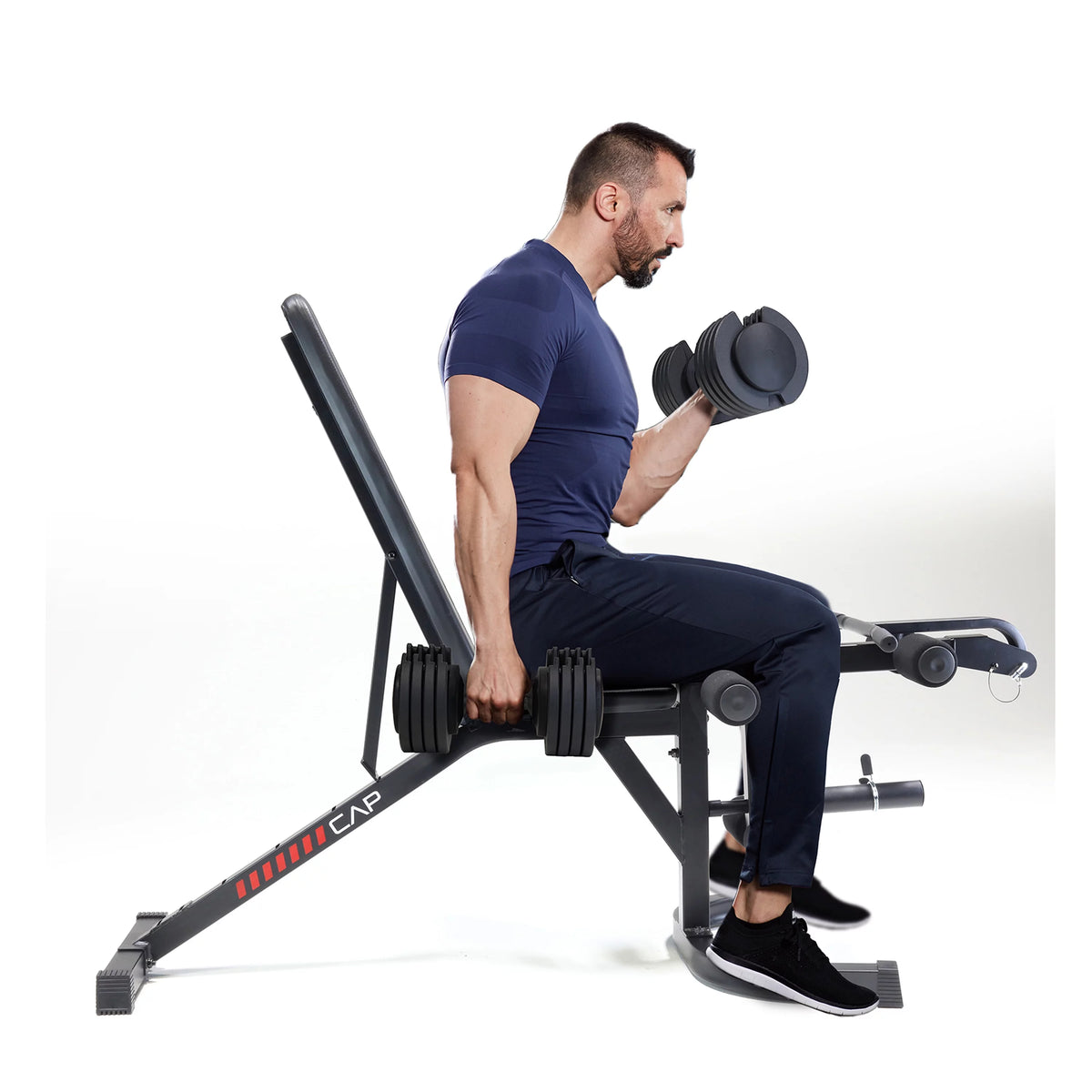 Adjustable Utility Weight Bench with Preacher Curl and Leg Press Attachment T70887