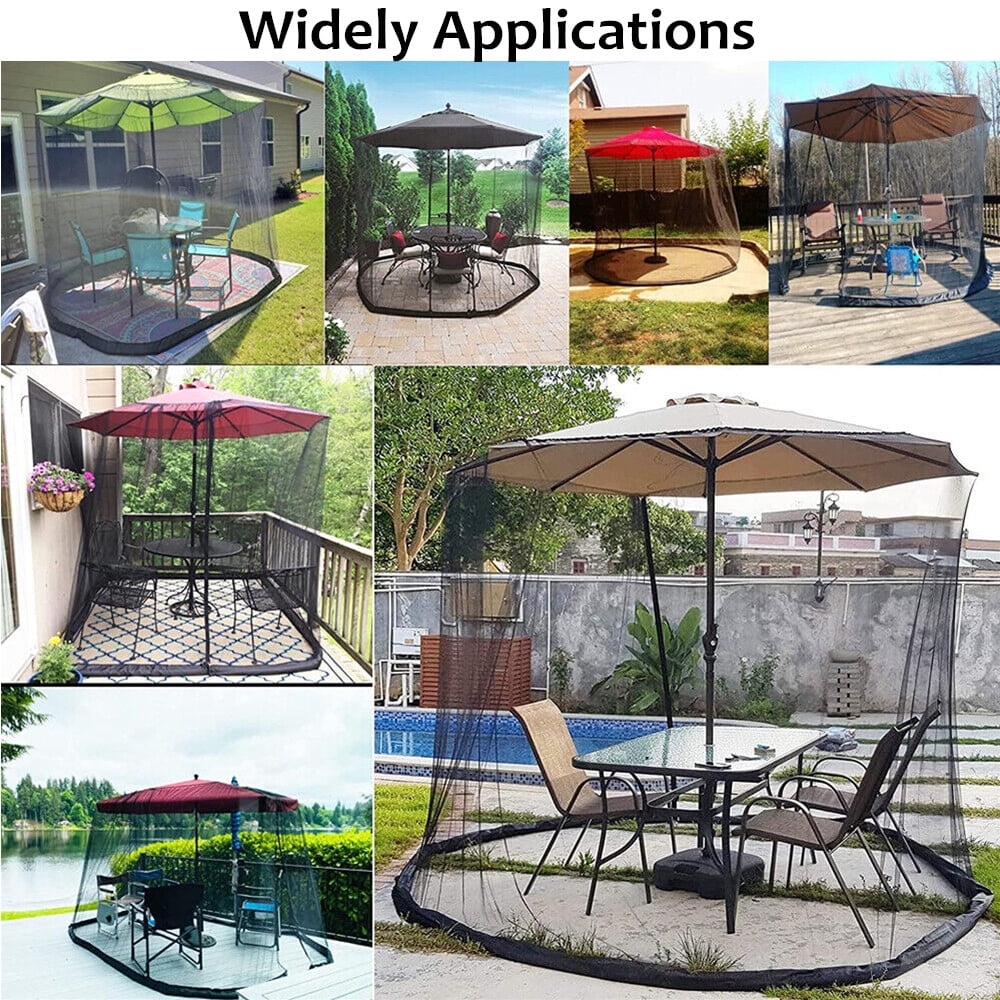 Patio Umbrella Table Mesh Screen Cover with Zipper K994040