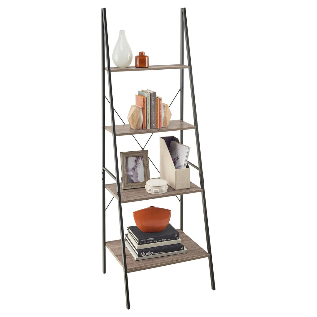 Natural Gray 4-Tier Bookcase E302