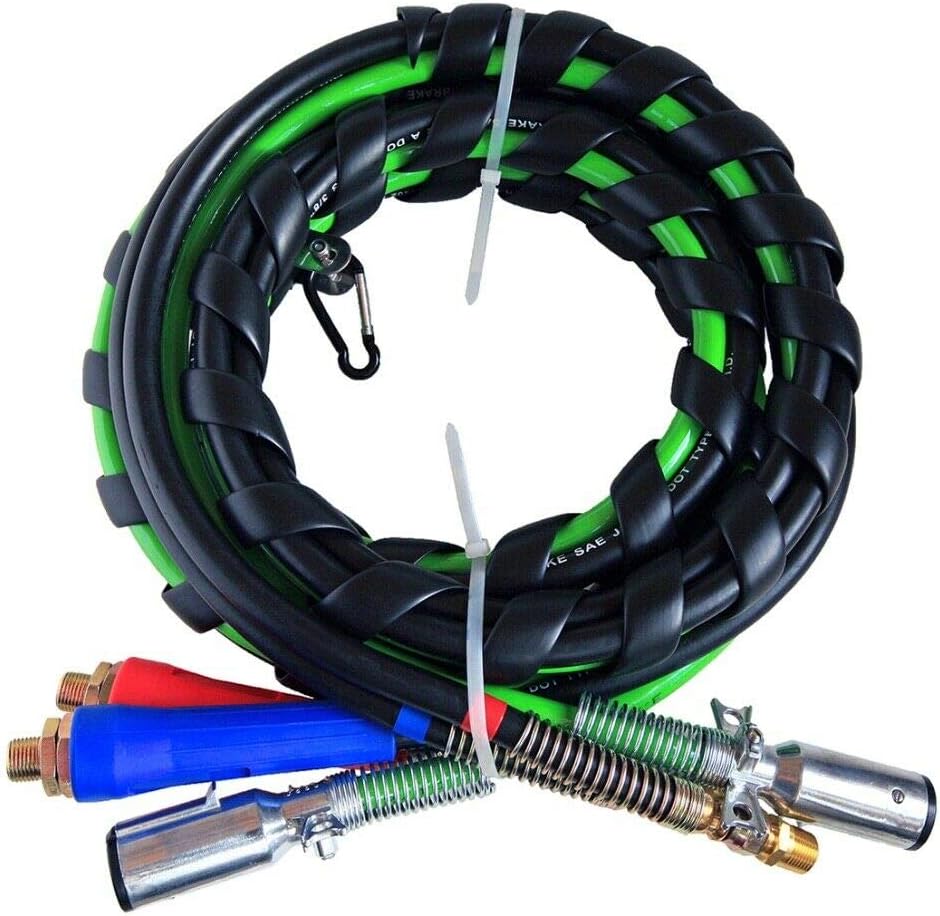 3 in 1 ABS Electrical and Rubber Air Line Hose Assemblies 12 FT Black G976848