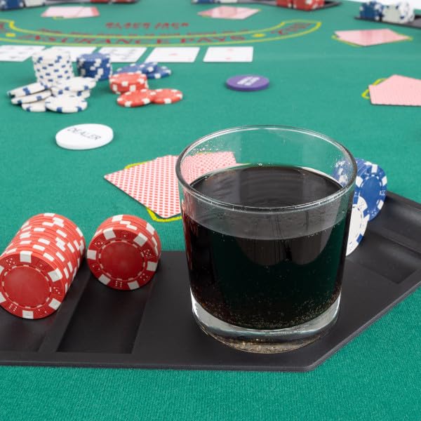 48-Inch Folding Poker Table Top with Cupholders and Chip Trays I71711