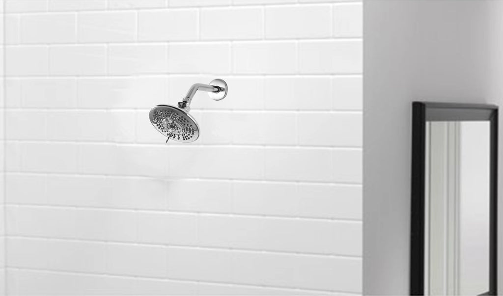 6-Setting Large Chrome Shower Head with Rub-Clean Nozzles Z8986
